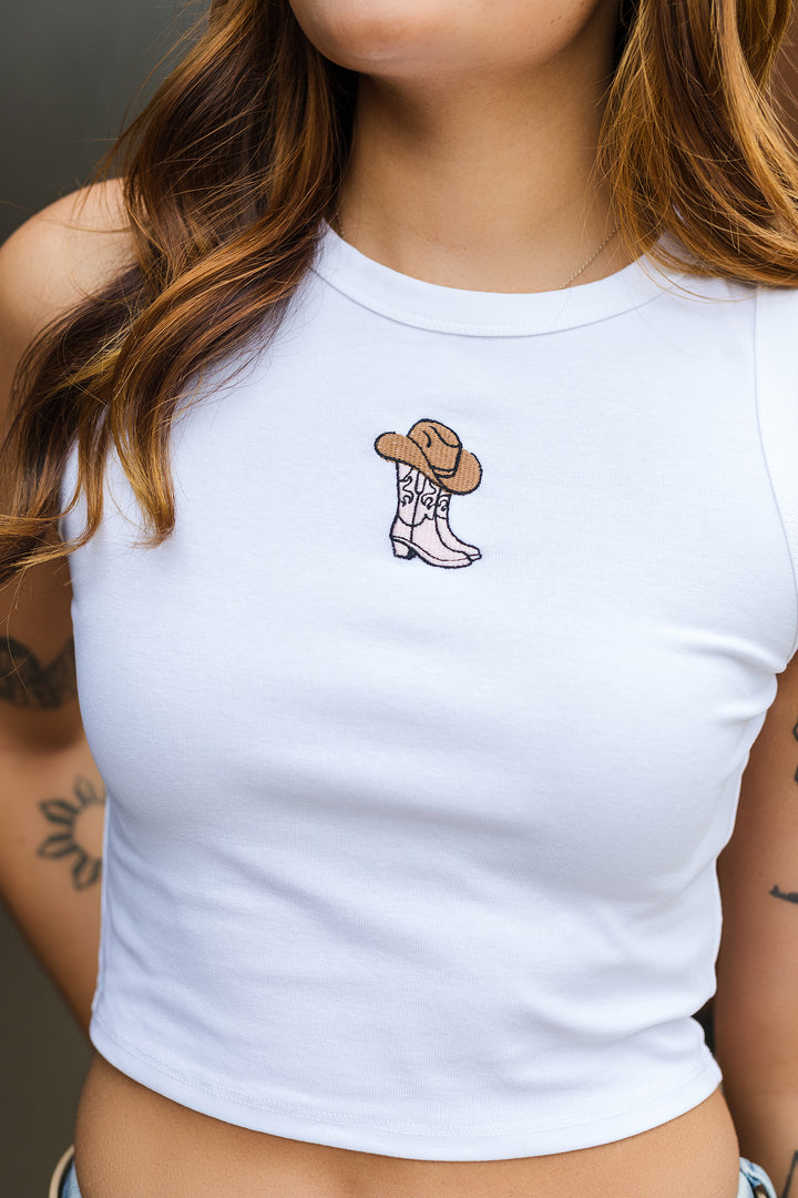The Bottom Of Your Boots Cropped Tank Top