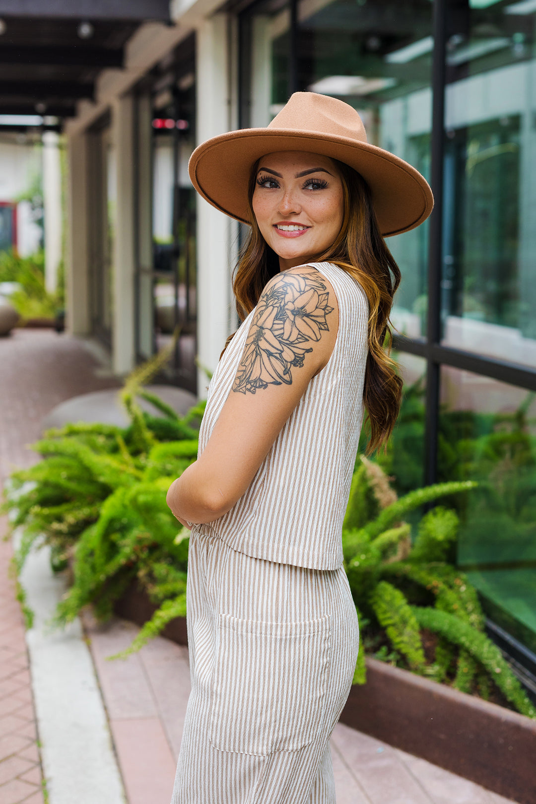 The Malibu Striped Button Top