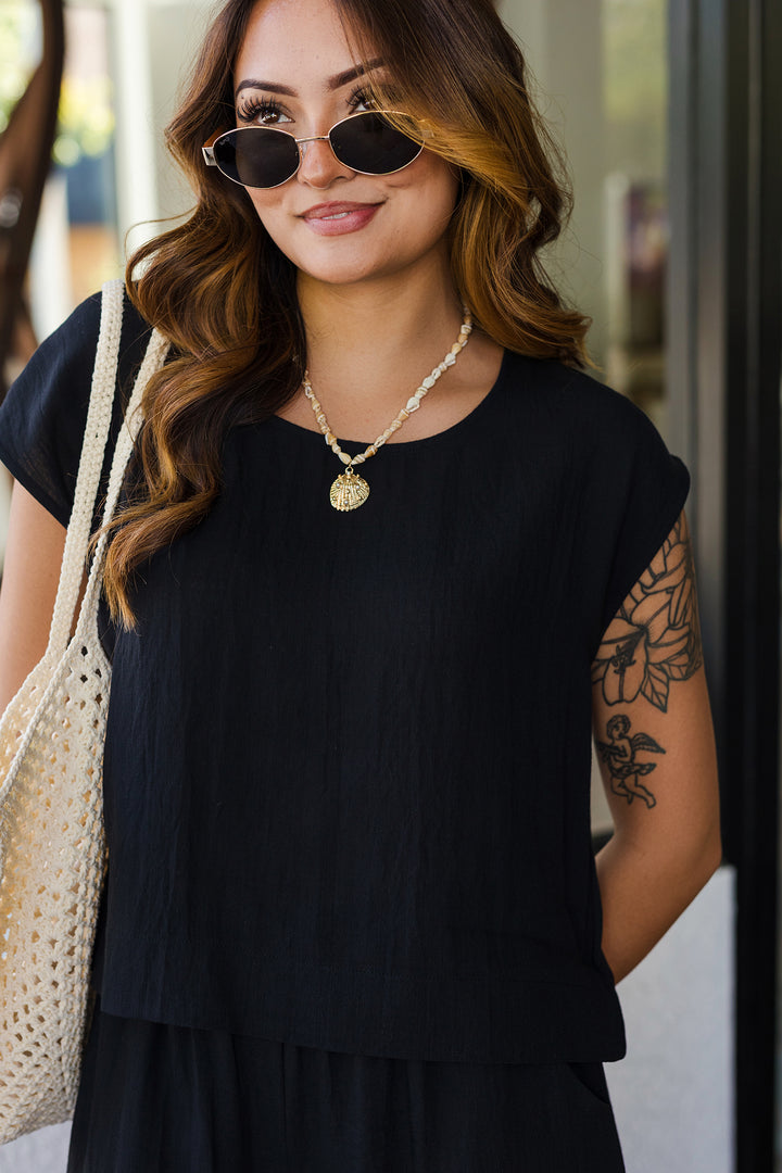 The Black Sand Beaches Short Sleeve Top