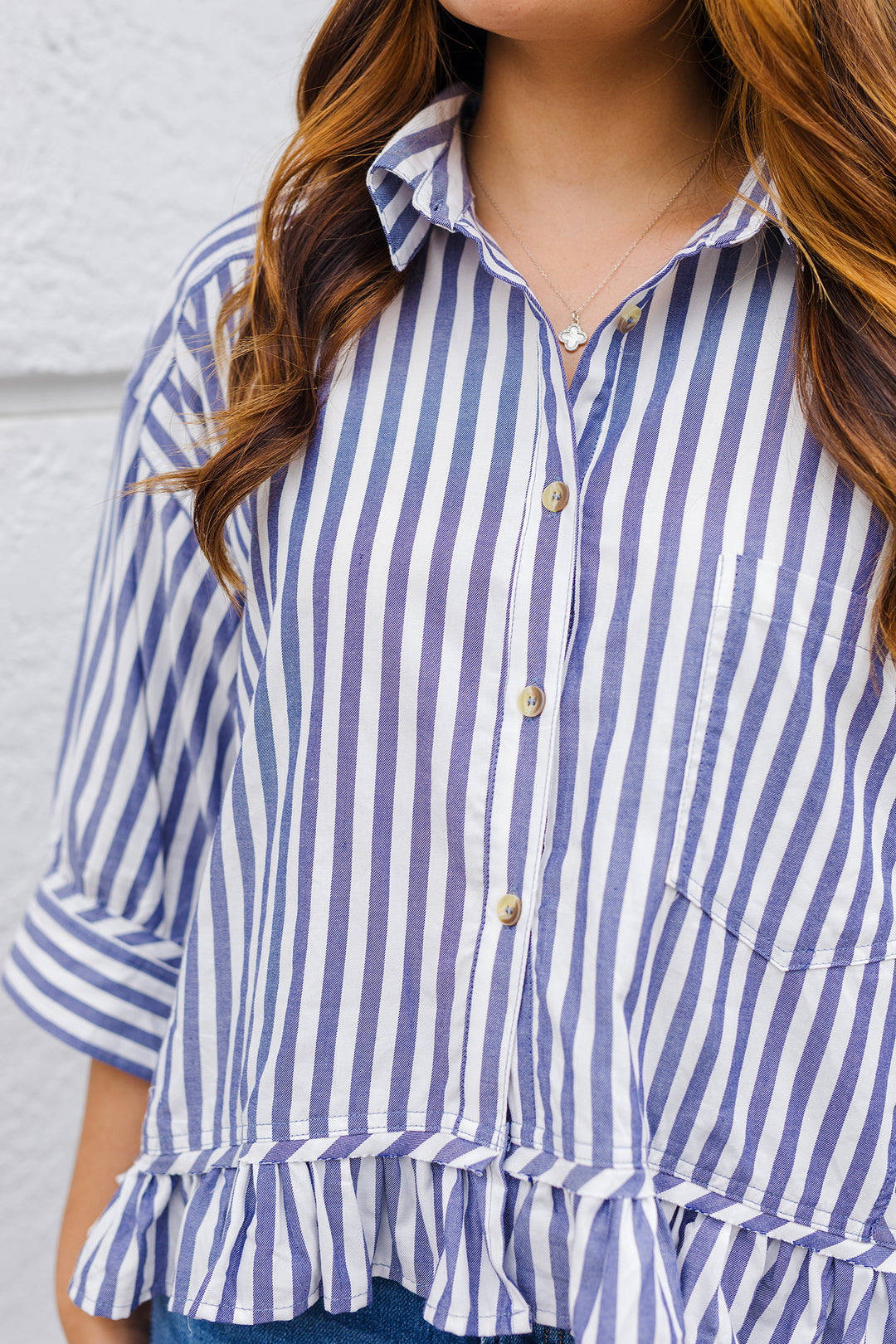 The Nantucket Striped Button Down Top