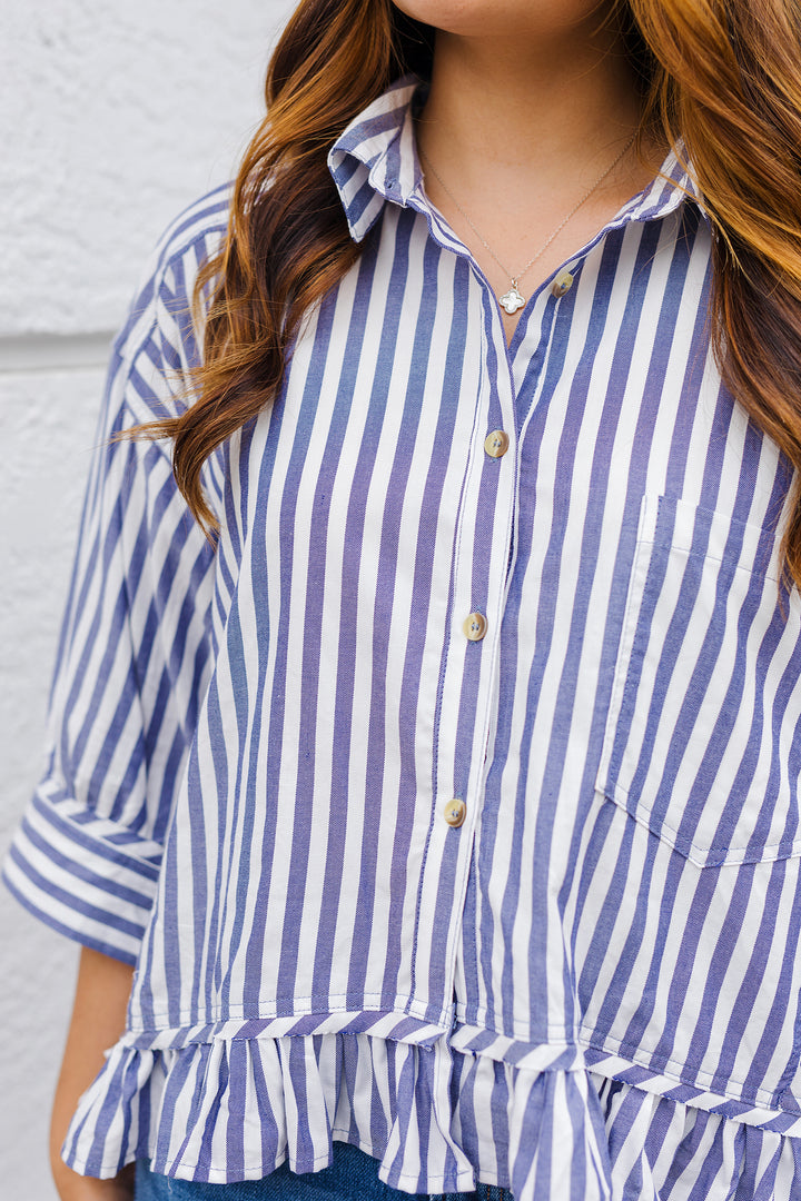 The Nantucket Striped Button Down Top