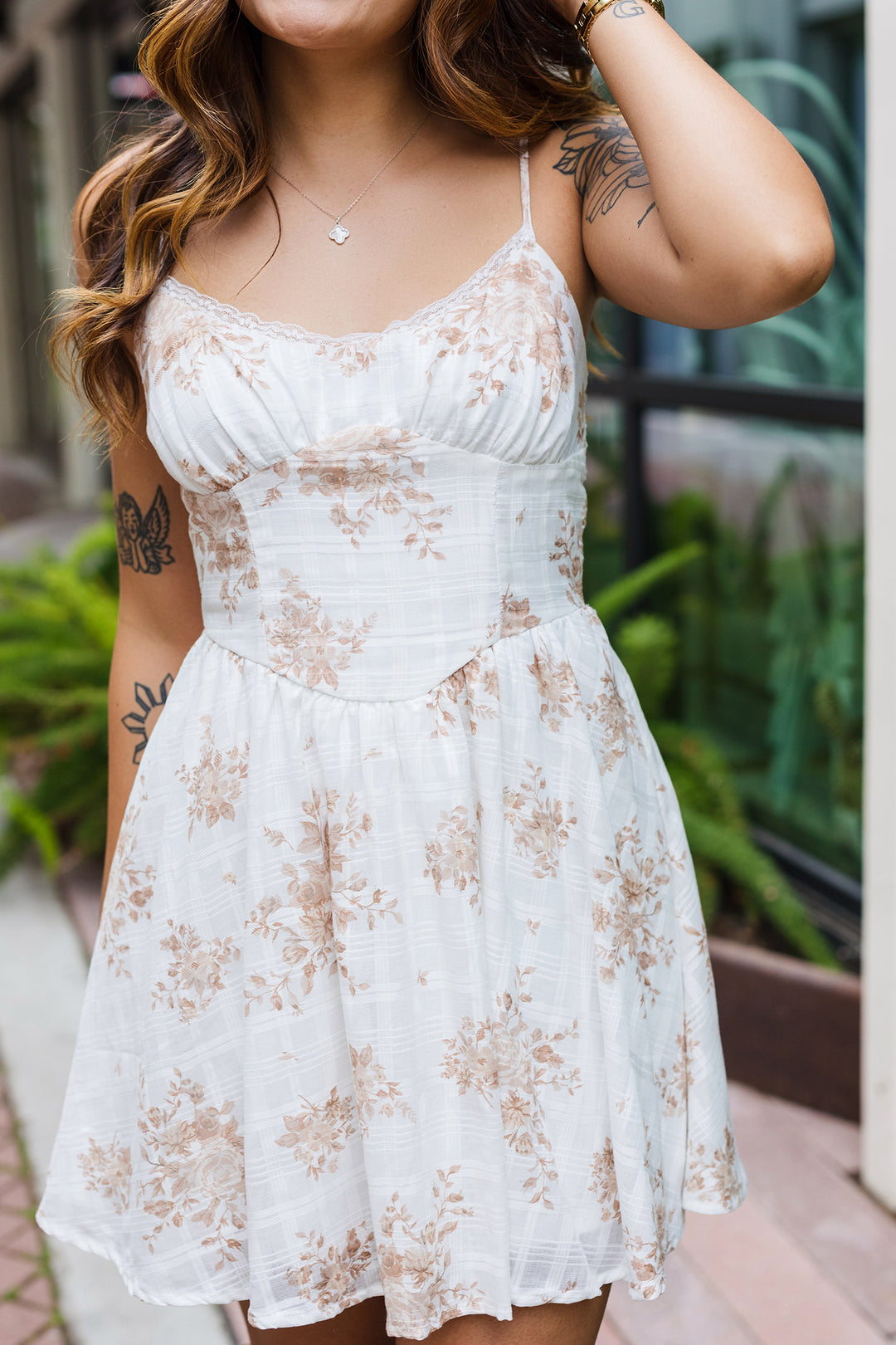 The Pretty in Petals Floral Corset Mini Dress