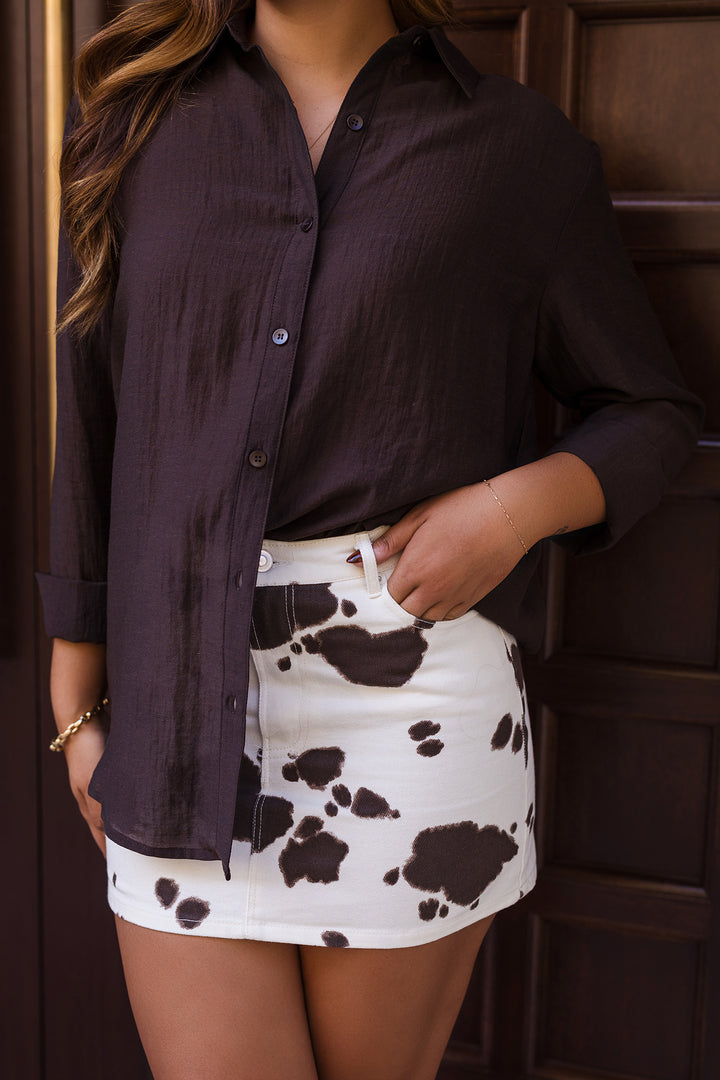 The Wild Card Denim Mini Skirt