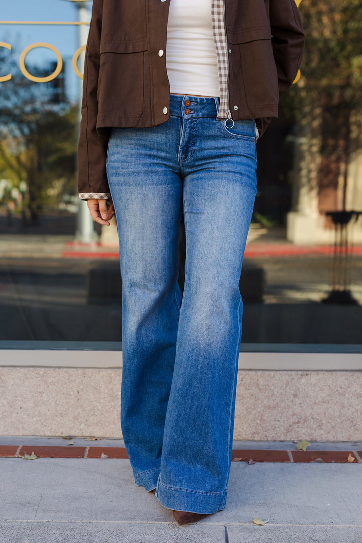 The Double Down Low-Rise Flare Jeans