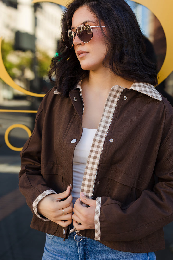 The Autumn Road Contrast Collared Barn Jackets
