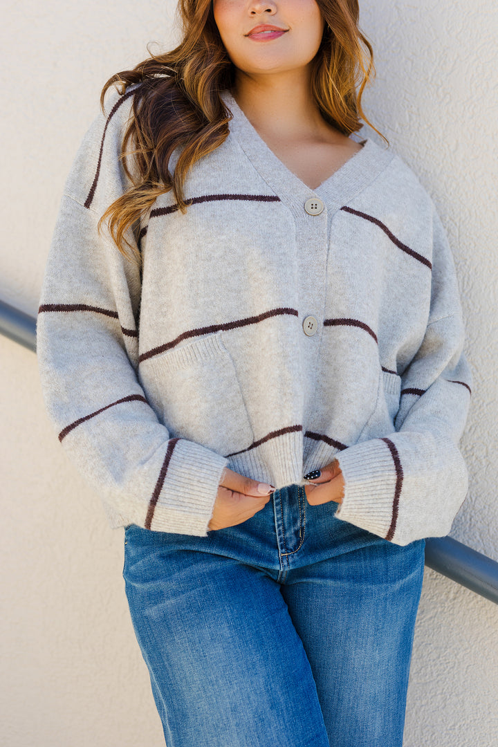 The Lexie Striped Button Down Cardigan