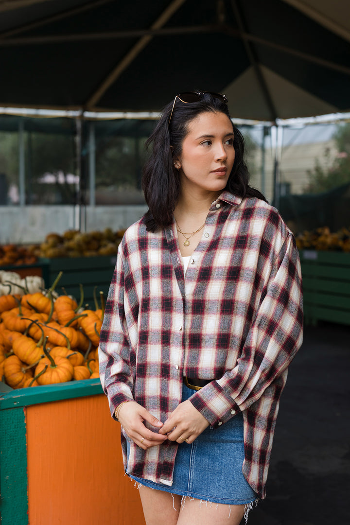 The All My Life Plaid Button Front Top