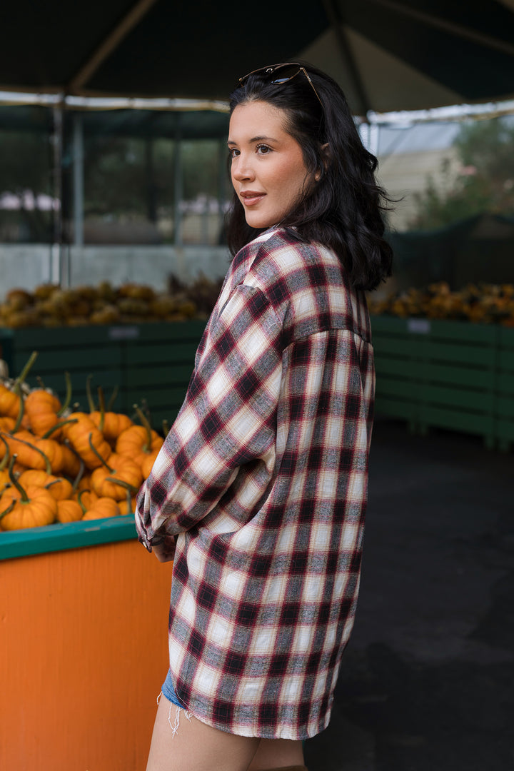 The All My Life Plaid Button Front Top