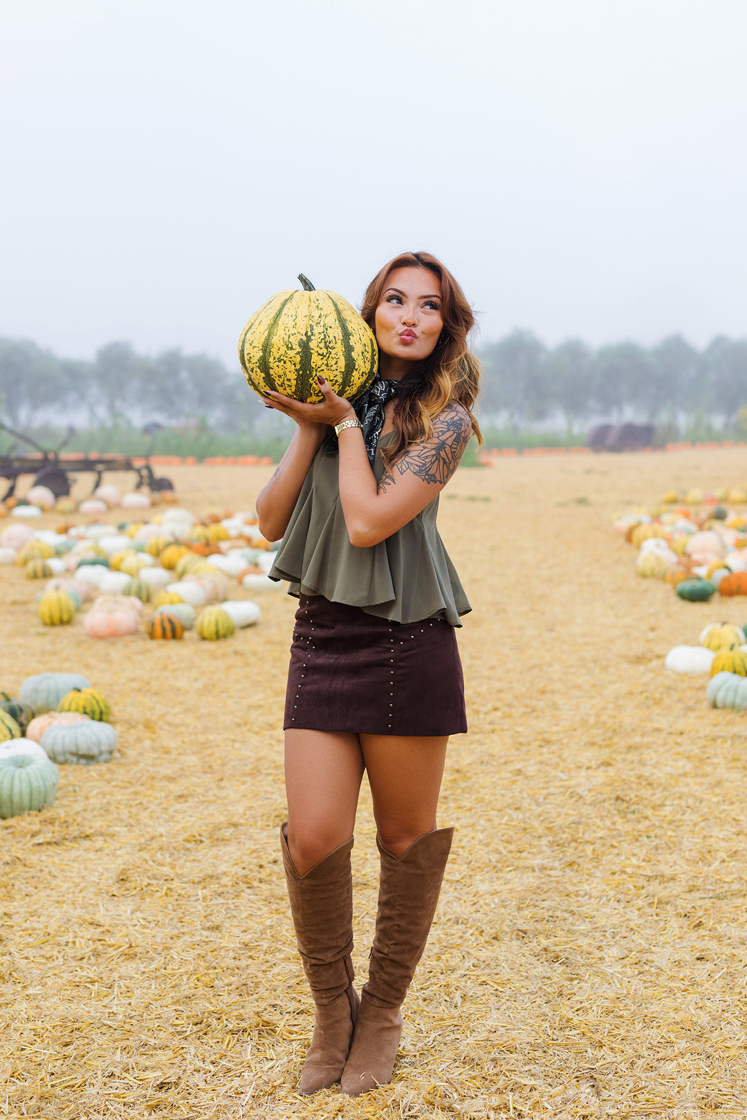 The Godet Olive Flutter Cami Top