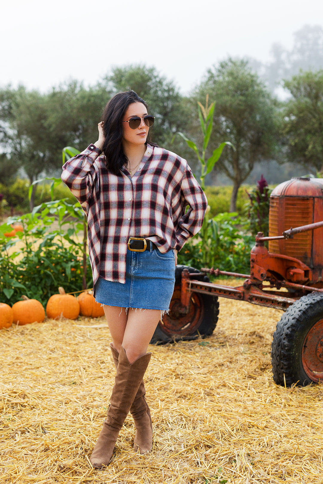 The All My Life Plaid Button Front Top