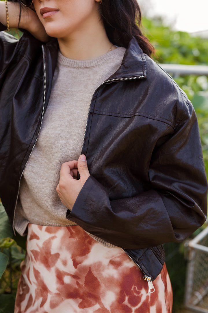 The Fresh For Fall Soft Faux Leather Bomber Jacket