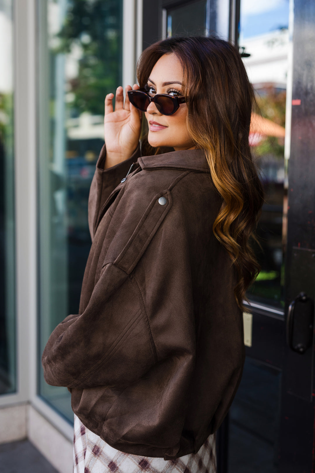 The Sadie Suede Epaulet Cropped Jacket