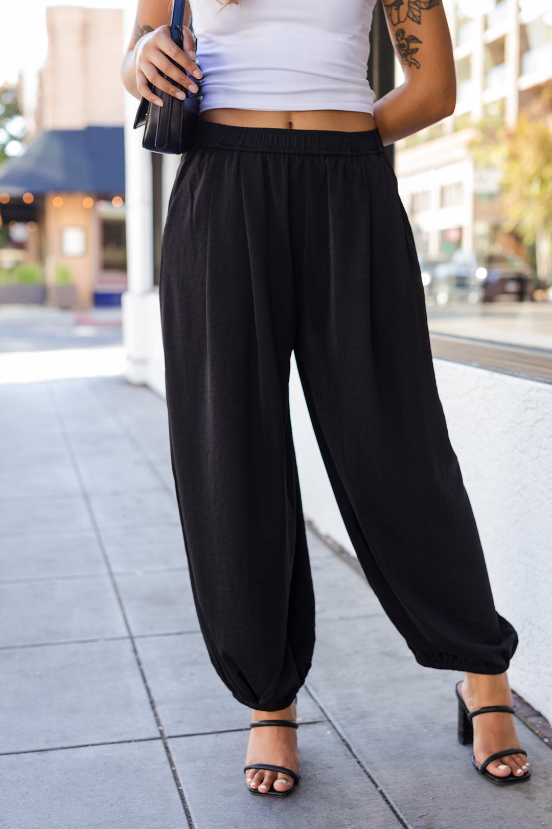 The Obsidian Satin Balloon Pants