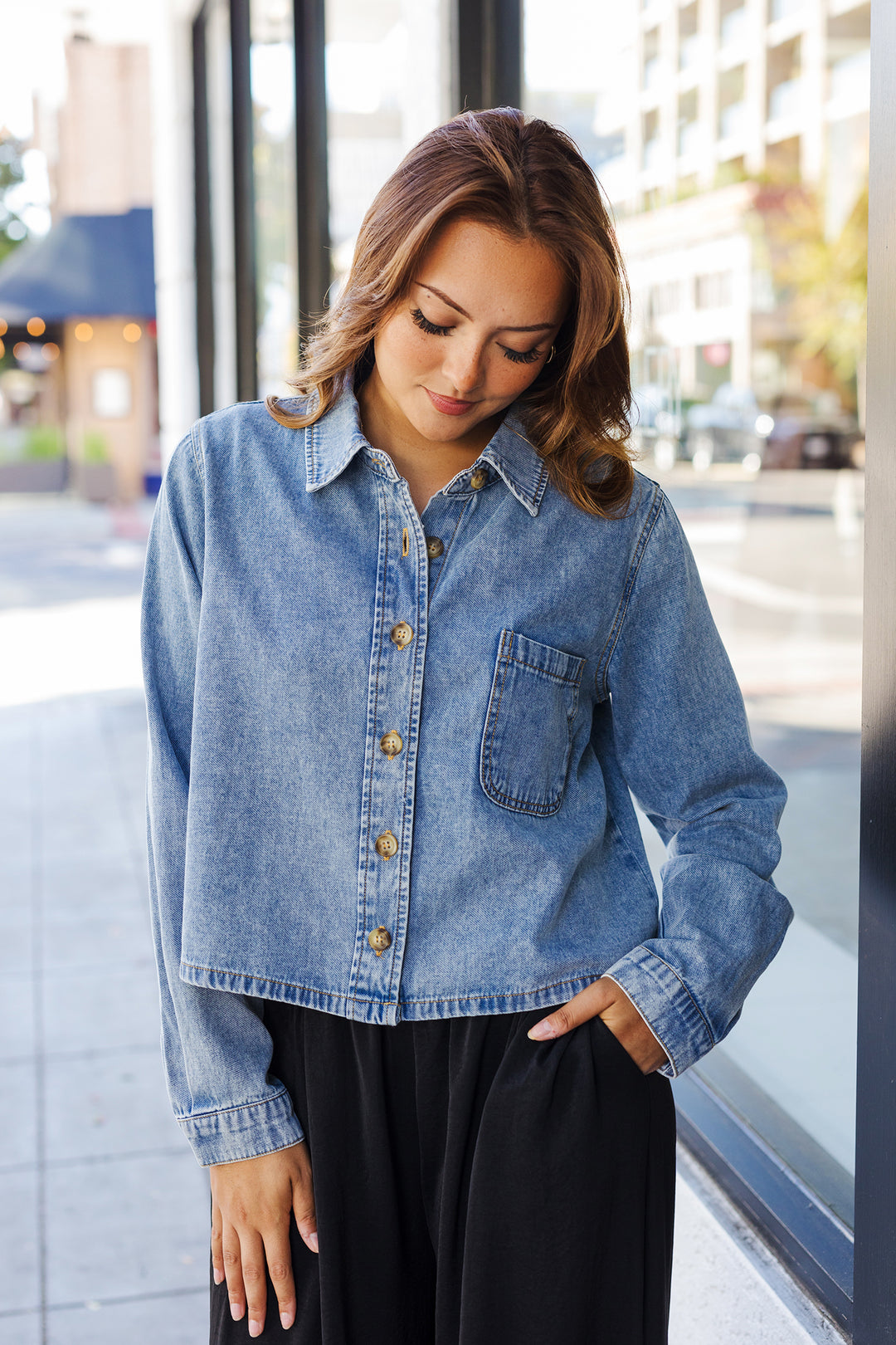 The Concert Weekend Acid Wash Denim Shirt