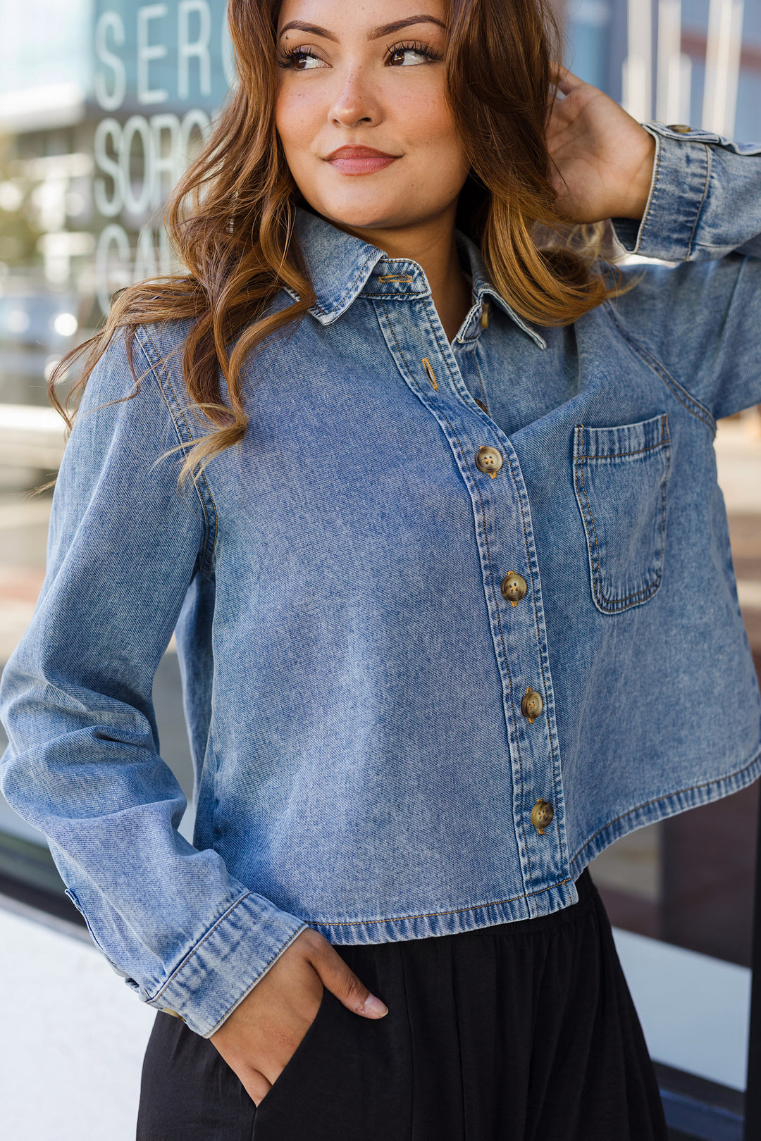 The Concert Weekend Acid Wash Denim Shirt