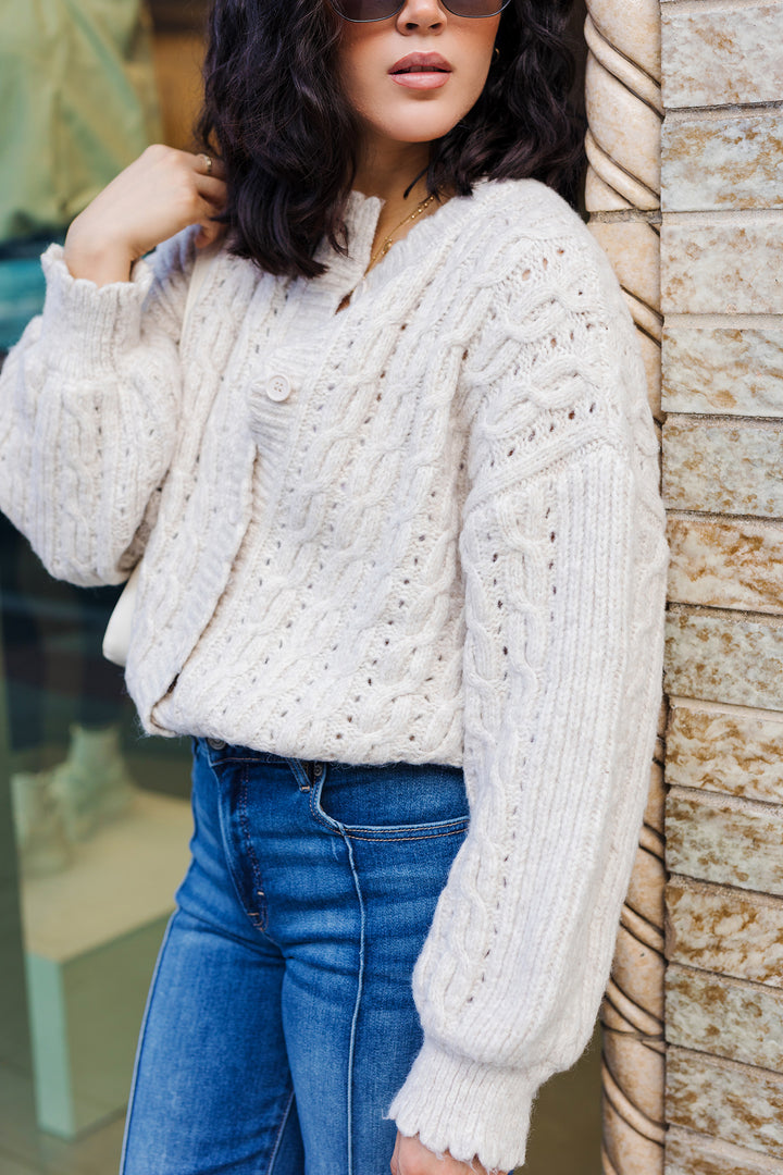 The Honeycomb Cable Knit Cardigan