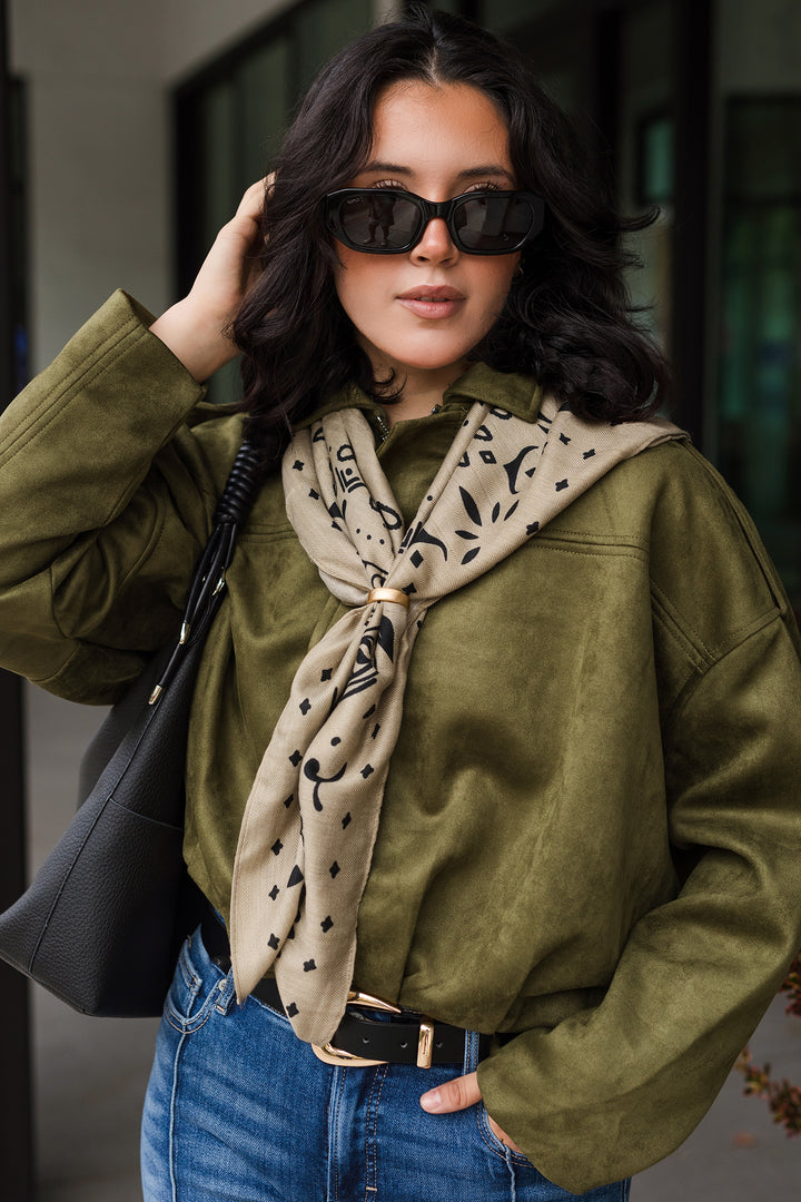 The Sadie Suede Epaulet Cropped Jacket