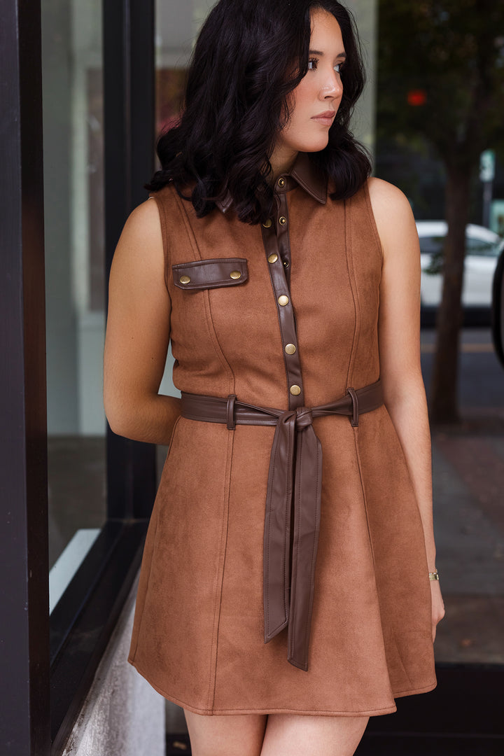 The Fall Leaves Suede Mini Dress