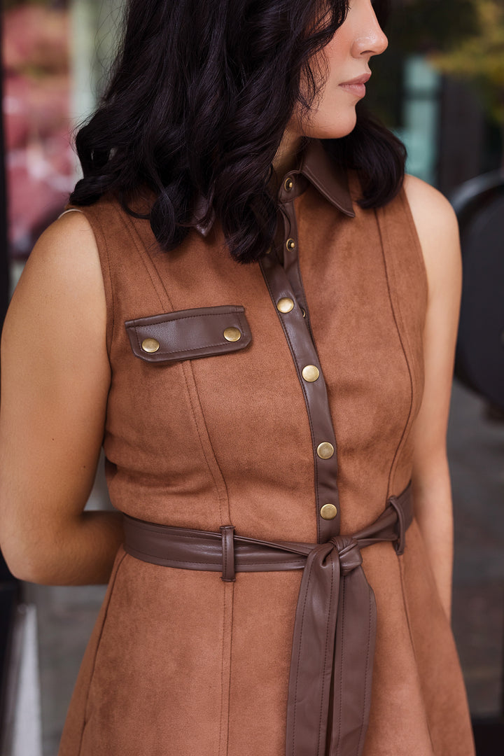 The Fall Leaves Suede Mini Dress