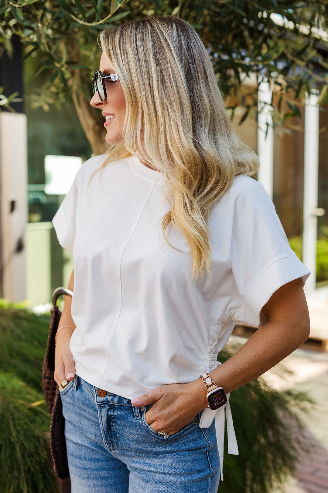 The Only One Side Tie Scrunch Tee
