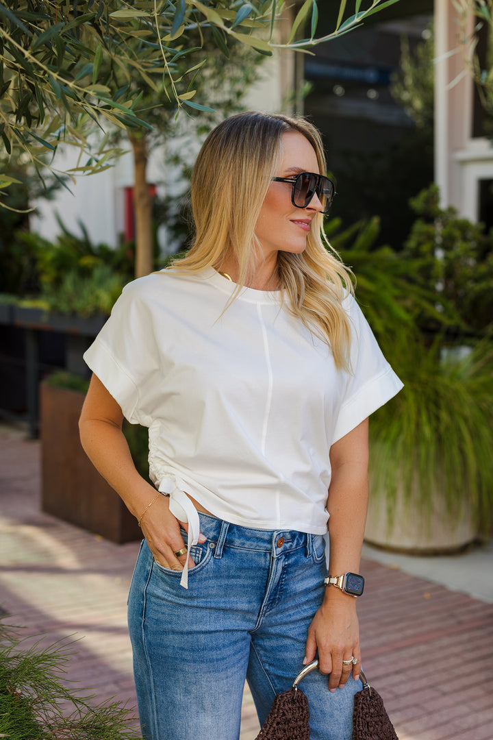 The Only One Side Tie Scrunch Tee
