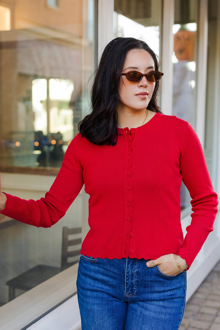 The Chérie Scalloped Edge Knit Cardigan