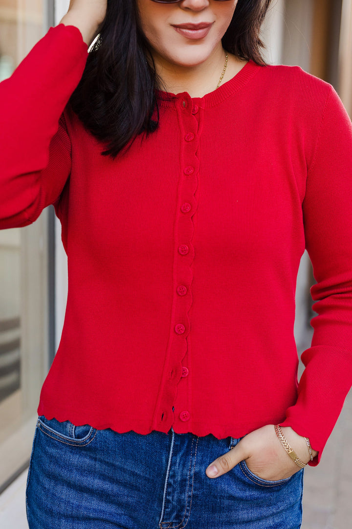 The Chérie Scalloped Edge Knit Cardigan