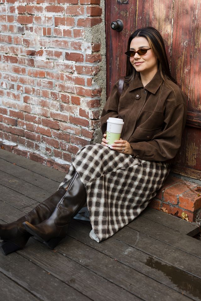 The Ramona Skirt Bias Plaid Midi Skirt