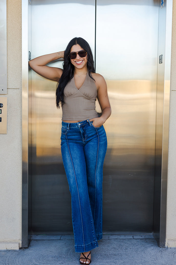 The First Edition Front Seam Flare Jeans