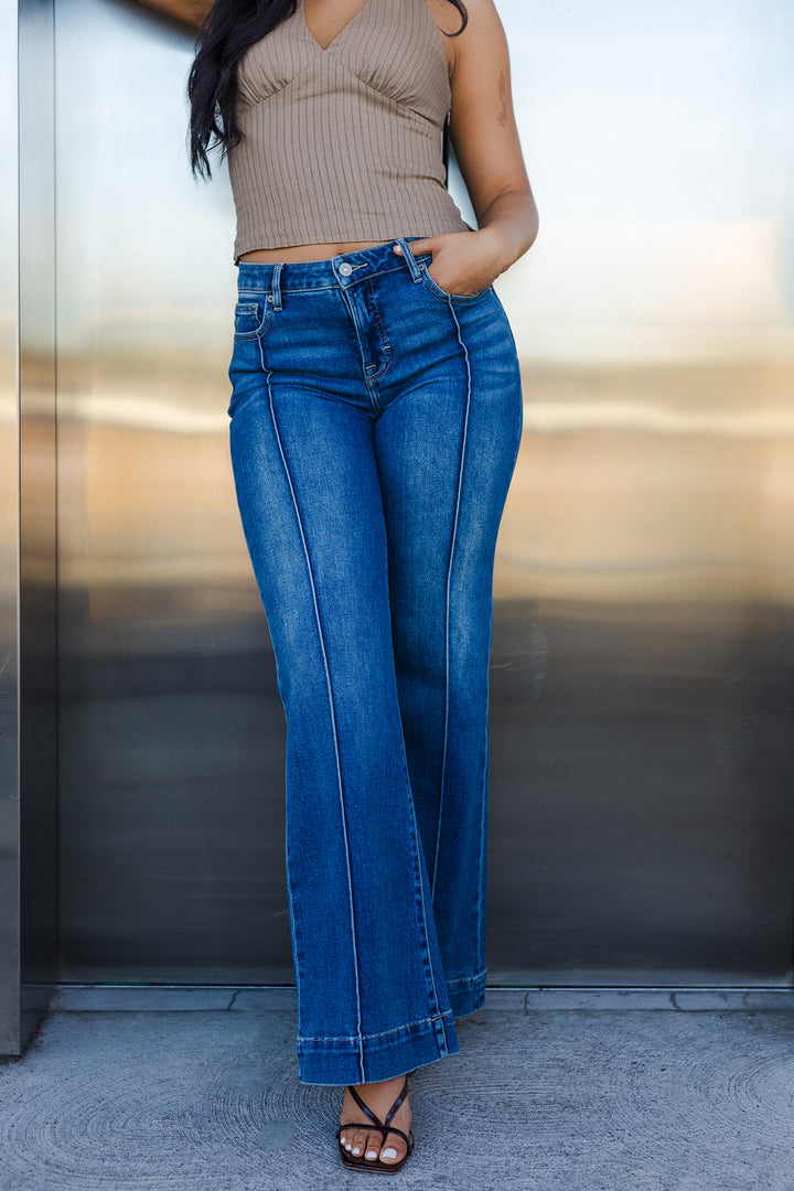 The First Edition Front Seam Flare Jeans