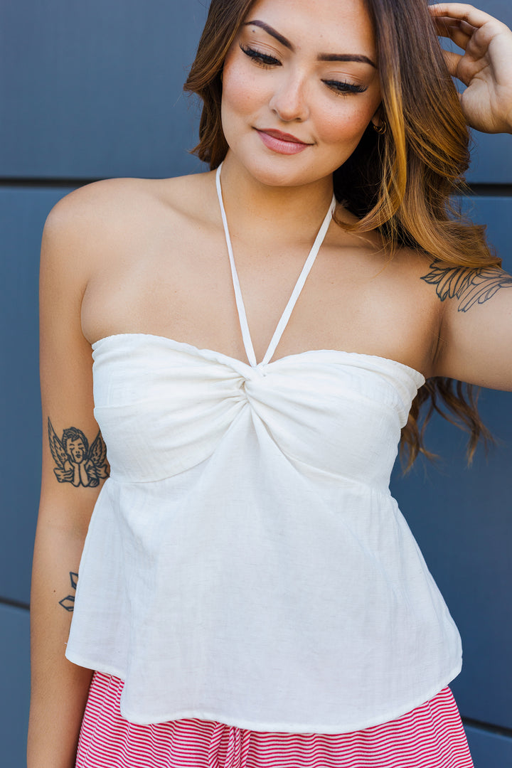 The Back at It Twist Front Halter Top