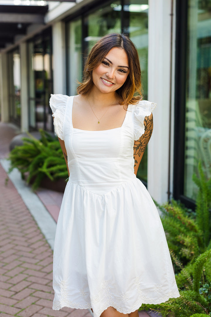 The Southern Charm Embroidered Mini Dress