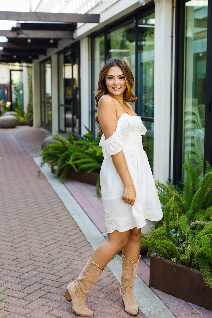 The Southern Charm Embroidered Mini Dress