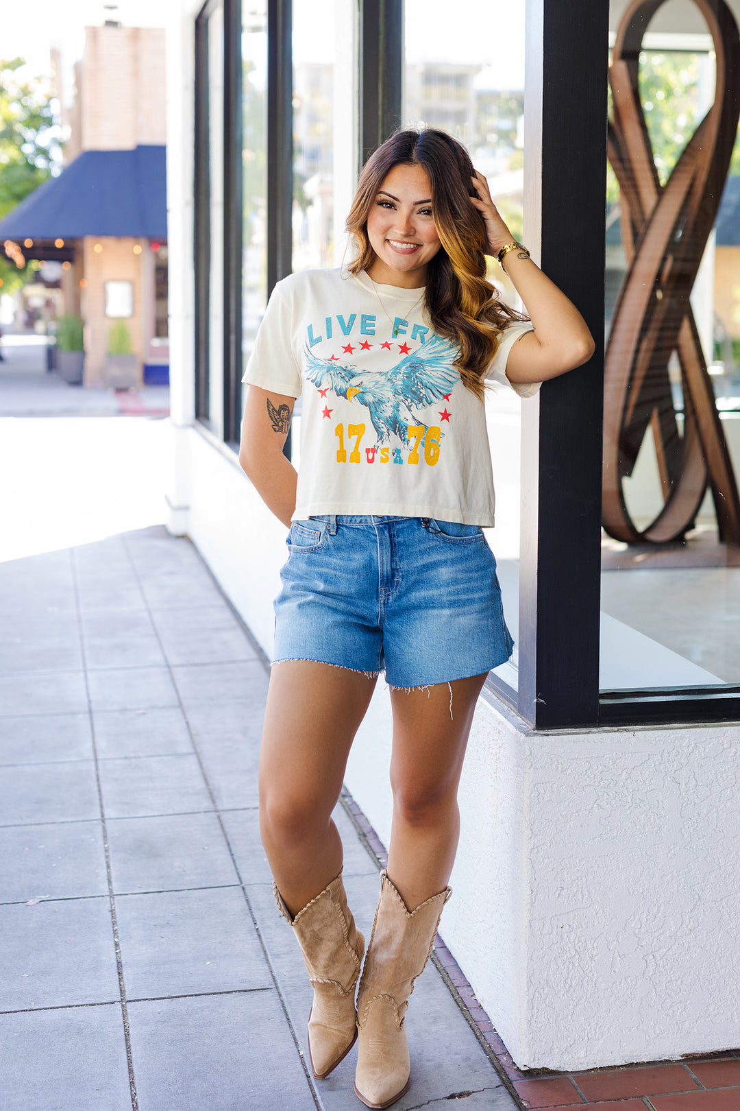 The Live Free '76 Cropped Tee