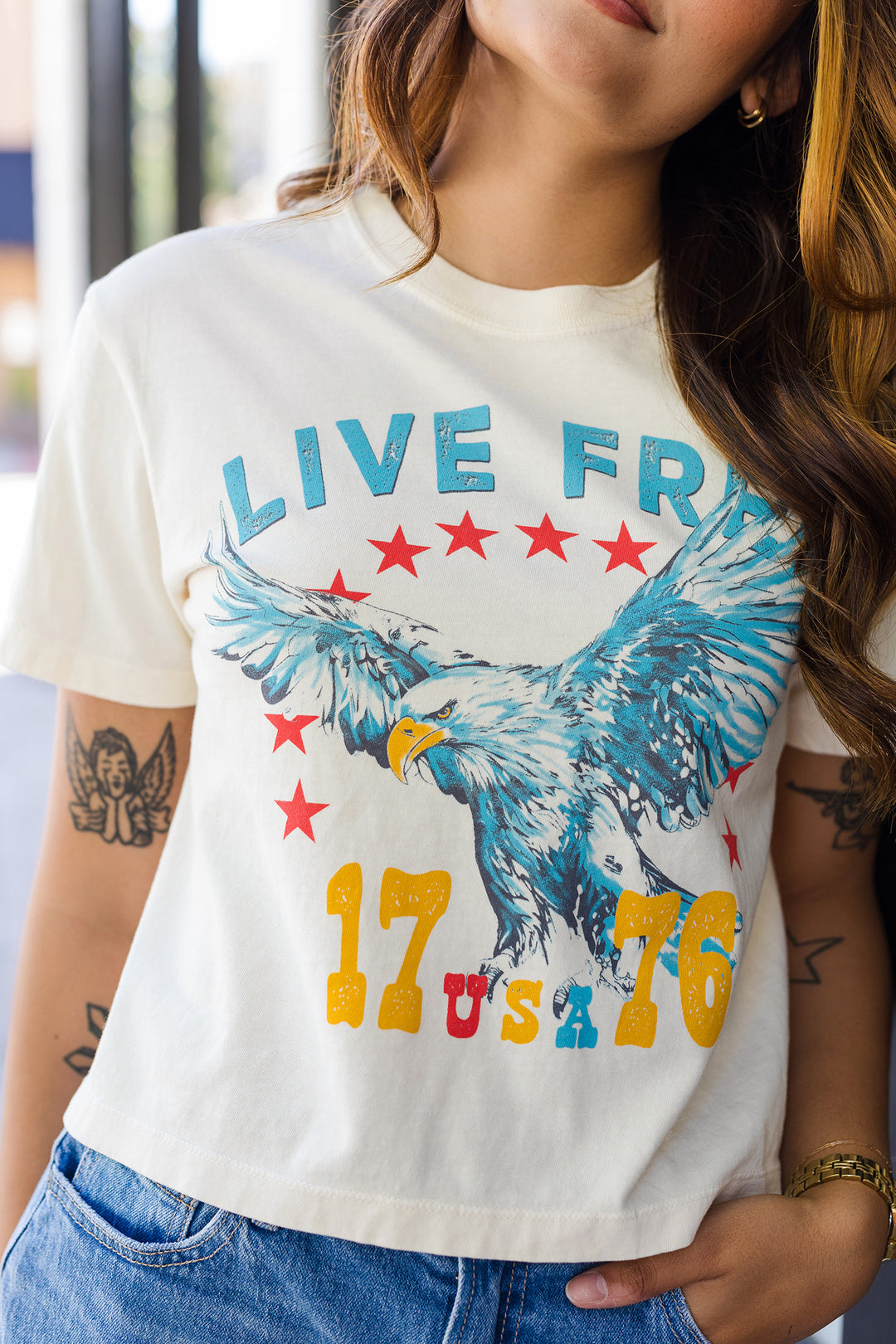 The Live Free '76 Cropped Tee