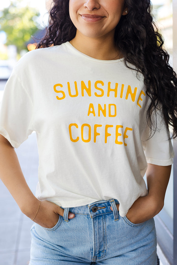 The Sunshine and Coffee Cropped Graphic T-Shirt