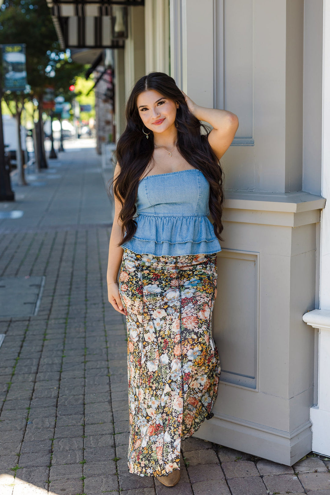 The Garden of Mystery Floral Print Maxi Skirt