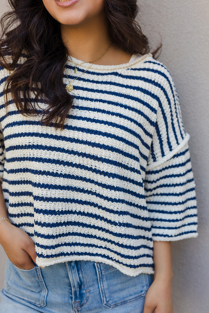 The Girls Trip Striped Coral Summer Sweater