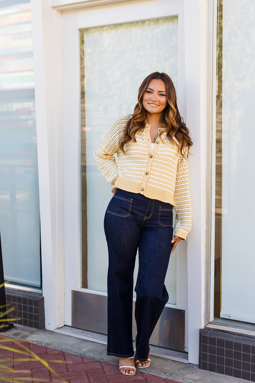 The Upside Down Crochet Striped Cardigan Sweater