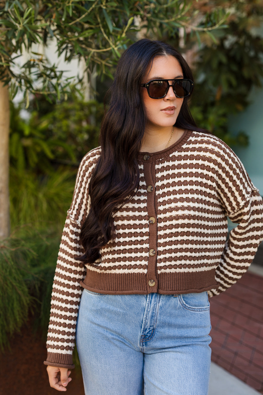 The Upside Down Crochet Striped Cardigan Sweater