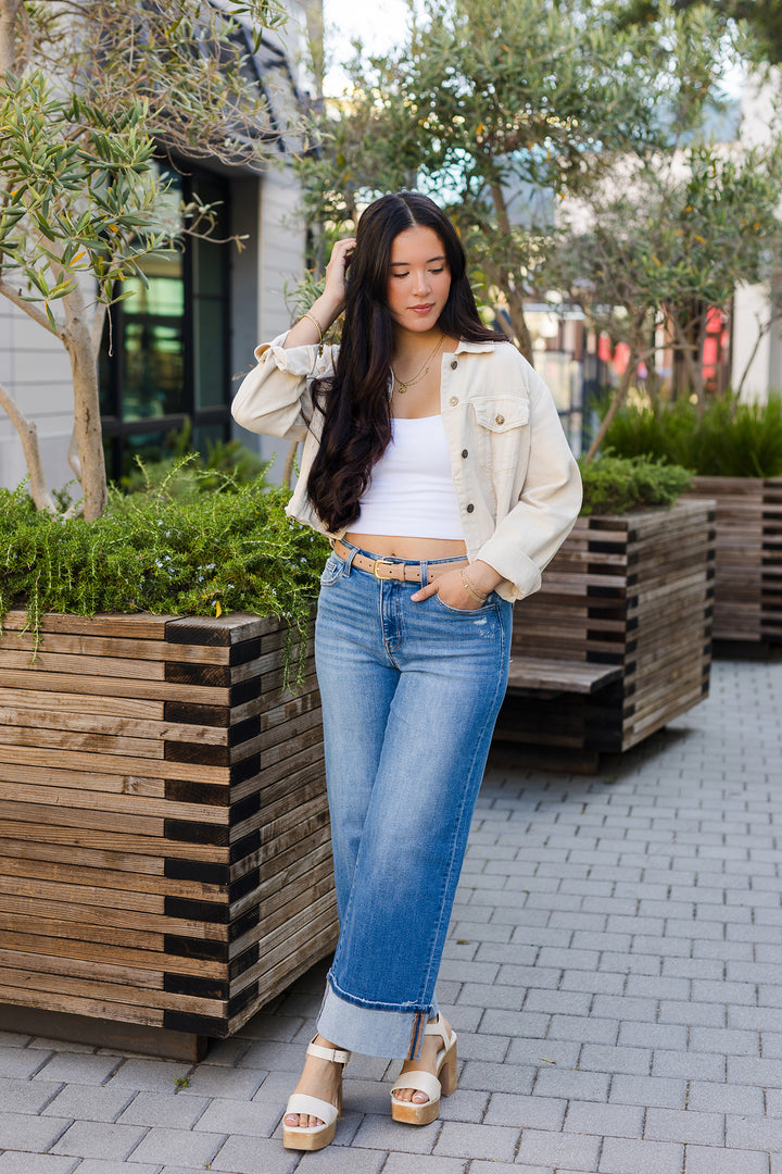The Perfectly Imperfect Cropped Denim Jacket
