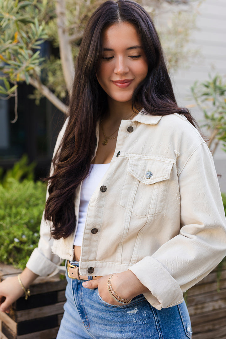 The Perfectly Imperfect Cropped Denim Jacket