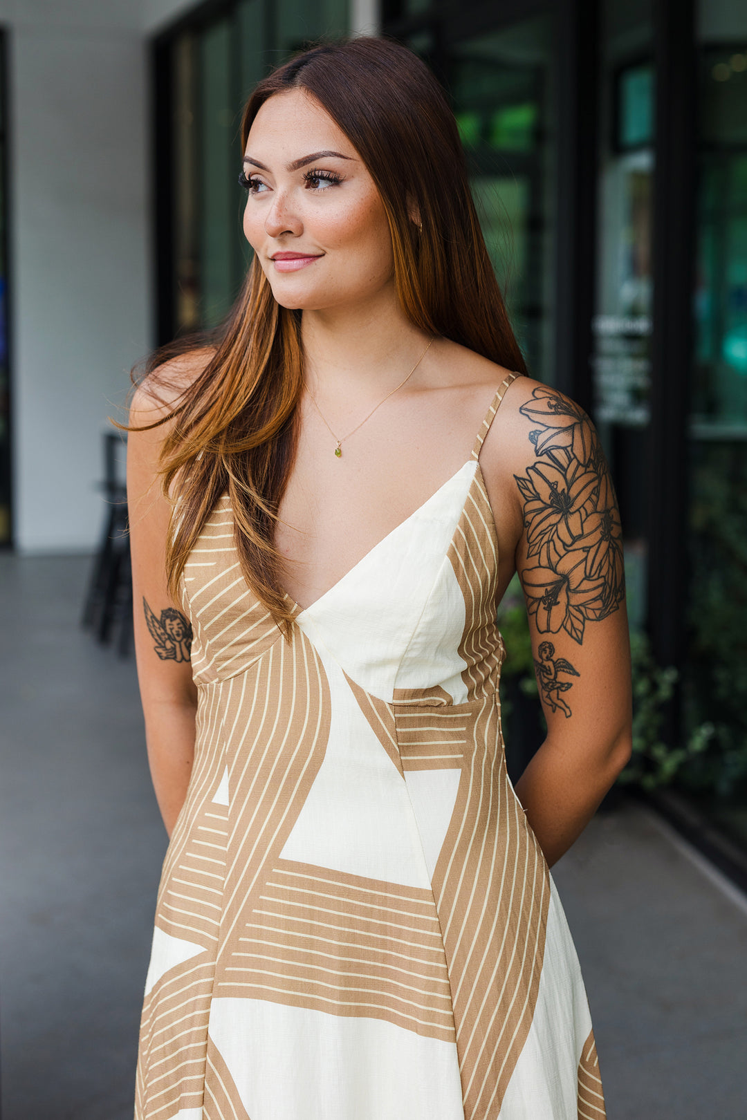 The Desert Horizon Open Back Maxi Dress