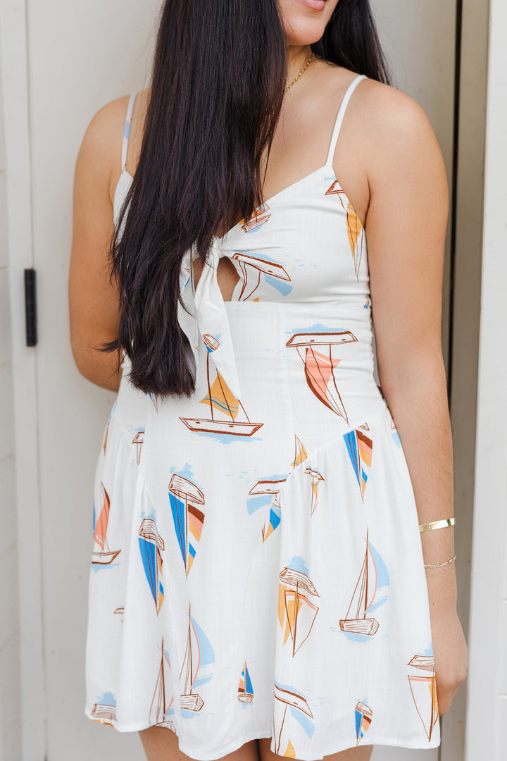The Sailing Seas Tie Front Mini Dress