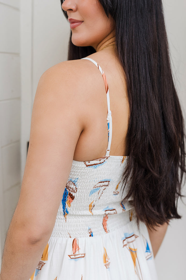 The Sailing Seas Tie Front Mini Dress