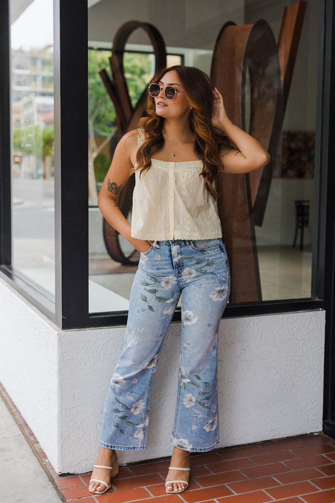 The Good Vibrations Vintage Floral Flare Jeans