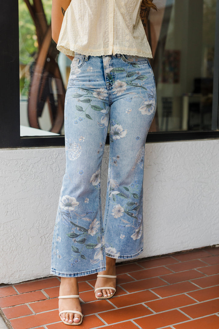 The Good Vibrations Vintage Floral Flare Jeans