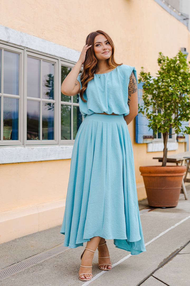 The Cloud Chaser Pleated Midi Skirt