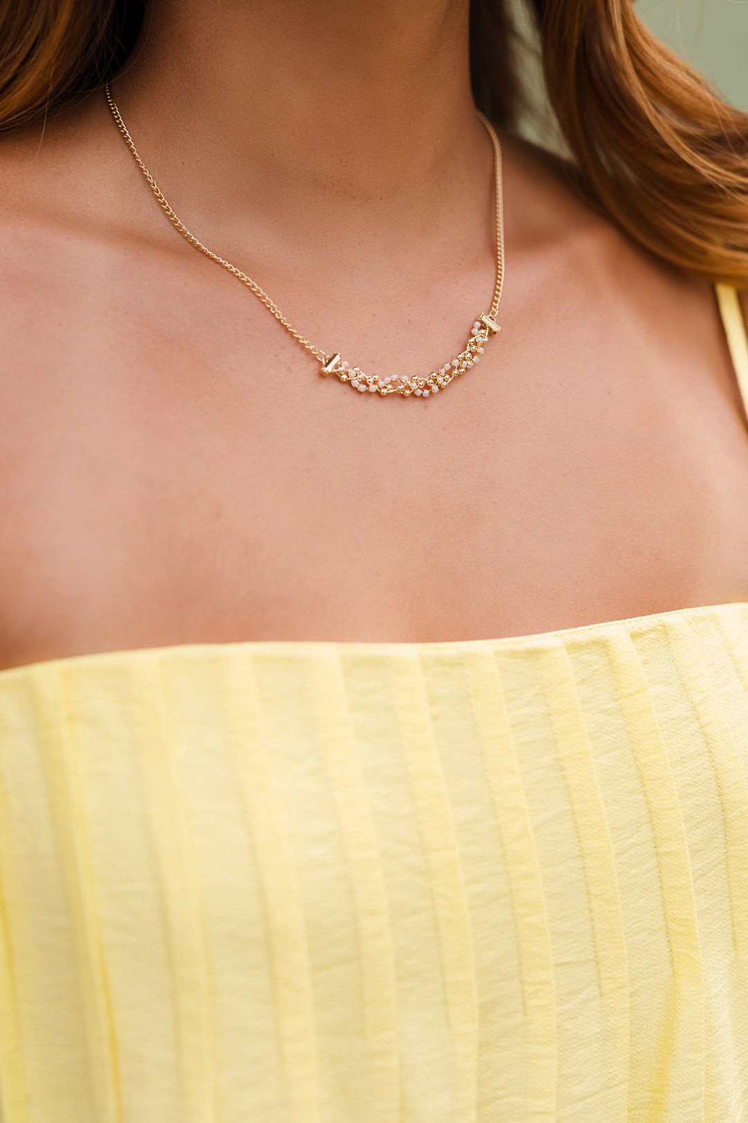 The Glass Bead Woven Chain Necklace