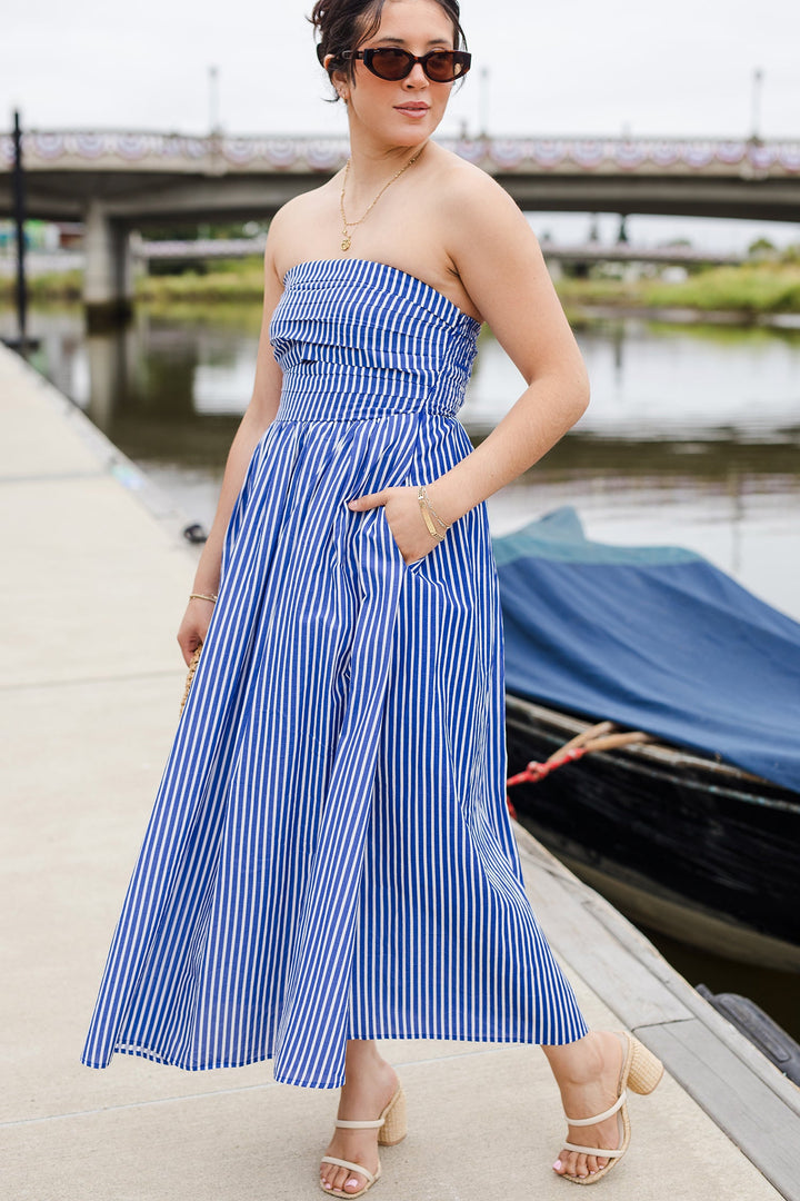 The Morning Sail Striped Maxi Dress